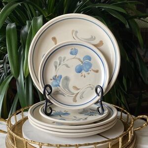 Vintage 6 Piece Johnson Bros Sirocco Lunch + Side Plates - Stoneware Dish Set